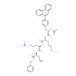 ChemSpider 2D Image | N-Acetyl-4-(9-phenanthryl)-L-phenylalanyl-D-lysyl-N-[(2S)-1-(benzyloxy)-1-oxo-4-penten-2-yl]-N~5~-(diaminomethylene)-D-ornithinamide | C49H58N8O6