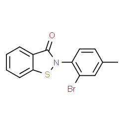 ChemSpider 2D Image | 2-(2-Bromo-4-methylphenyl)-1,2-benzothiazol-3(2H)-one | C14H10BrNOS