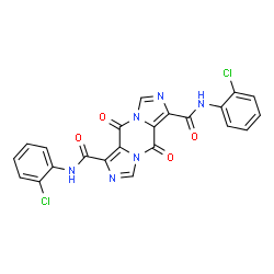ChemSpider 2D Image | N,N'-Bis(2-chlorophenyl)-5,10-dioxo-5H,10H-diimidazo[1,5-a:1',5'-d]pyrazine-1,6-dicarboxamide | C22H12Cl2N6O4
