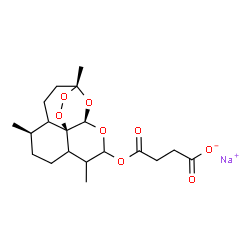 ChemSpider 2D Image | Sodium 4-oxo-4-{[(1R,5R,12R,13R)-1,5,9-trimethyl-11,14,15,16-tetraoxatetracyclo[10.3.1.0~4,13~.0~8,13~]hexadec-10-yl]oxy}butanoate | C19H27NaO8