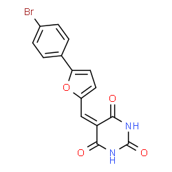 ChemSpider 2D Image | 5-{[5-(4-Bromophenyl)-2-furyl]methylene}-2,4,6(1H,3H,5H)-pyrimidinetrione | C15H9BrN2O4