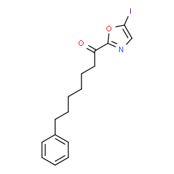 ChemSpider 2D Image | 1-(5-Iodo-1,3-oxazol-2-yl)-7-phenyl-1-heptanone | C16H18INO2