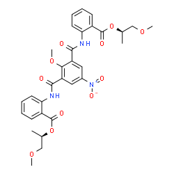 ChemSpider 2D Image | Bis[(2R)-1-methoxy-2-propanyl] 2,2'-[(2-methoxy-5-nitro-1,3-phenylene)bis(carbonylimino)]dibenzoate | C31H33N3O11