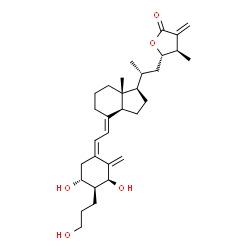 ChemSpider 2D Image | (1S,2S,3R,5Z,7E,23S)-1,3-Dihydroxy-2-(3-hydroxypropyl)-23,26-epoxy-9,10-secoergosta-5,7,10,25(27)-tetraen-26-one | C31H46O5