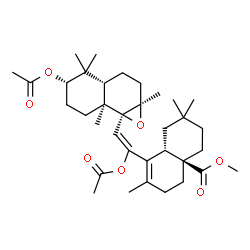 ChemSpider 2D Image | Methyl (4aS,8aS)-8-{(E)-1-acetoxy-2-[(1aR,3aS,5S,7aS,7bS)-5-acetoxy-1a,4,4,7a-tetramethyloctahydronaphtho[1,2-b]oxiren-7b(1aH)-yl]vinyl}-2,2,7-trimethyl-1,3,4,5,6,8a-hexahydro-4a(2H)-naphthalenecarbox
ylate | C35H52O7