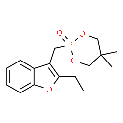 ChemSpider 2D Image | 3-[(5,5-Dimethyl-2-oxido-1,3,2-dioxaphosphinan-2-yl)methyl]-2-ethyl-1-benzofuran | C16H21O4P