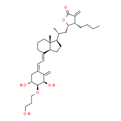 ChemSpider 2D Image | (4S,5S)-4-Butyl-5-{(2R)-2-[(1R,3aS,4E,7aR)-4-{(2Z)-2-[(3R,4S,5R)-3,5-dihydroxy-4-(3-hydroxypropoxy)-2-methylenecyclohexylidene]ethylidene}-7a-methyloctahydro-1H-inden-1-yl]propyl}-3-methylenedihydro-2
(3H)-furanone | C34H52O6