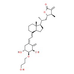 ChemSpider 2D Image | (1R,2S,3R,5Z,7E,23S)-1,3-Dihydroxy-2-(3-hydroxypropoxy)-23,26-epoxy-9,10-secoergosta-5,7,10,25(27)-tetraen-26-one | C31H46O6