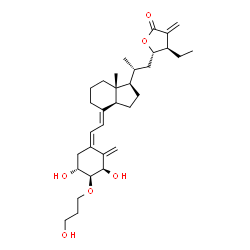 ChemSpider 2D Image | (1R,2S,3R,5Z,7E,23S,24R)-1,3-Dihydroxy-2-(3-hydroxypropoxy)-23,26-epoxy-9,10-secostigmasta-5,7,10,25(27)-tetraen-26-one | C32H48O6