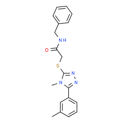 ChemSpider 2D Image | N-Benzyl-2-{[4-methyl-5-(3-methylphenyl)-4H-1,2,4-triazol-3-yl]sulfanyl}acetamide | C19H20N4OS