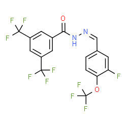 ChemSpider 2D Image | N'-{(Z)-[3-Fluoro-4-(trifluoromethoxy)phenyl]methylene}-3,5-bis(trifluoromethyl)benzohydrazide | C17H8F10N2O2