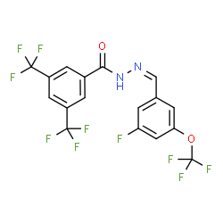 ChemSpider 2D Image | N'-{(Z)-[3-Fluoro-5-(trifluoromethoxy)phenyl]methylene}-3,5-bis(trifluoromethyl)benzohydrazide | C17H8F10N2O2