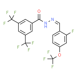 ChemSpider 2D Image | N'-{(Z)-[2-Fluoro-4-(trifluoromethoxy)phenyl]methylene}-3,5-bis(trifluoromethyl)benzohydrazide | C17H8F10N2O2