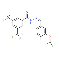 ChemSpider 2D Image | N'-{(Z)-[4-Fluoro-3-(trifluoromethoxy)phenyl]methylene}-3,5-bis(trifluoromethyl)benzohydrazide | C17H8F10N2O2