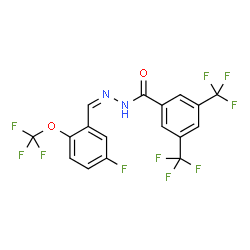 ChemSpider 2D Image | N'-{(Z)-[5-Fluoro-2-(trifluoromethoxy)phenyl]methylene}-3,5-bis(trifluoromethyl)benzohydrazide | C17H8F10N2O2