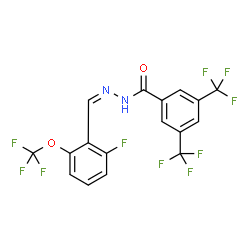 ChemSpider 2D Image | N'-{(Z)-[2-Fluoro-6-(trifluoromethoxy)phenyl]methylene}-3,5-bis(trifluoromethyl)benzohydrazide | C17H8F10N2O2