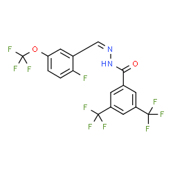ChemSpider 2D Image | N'-{(Z)-[2-Fluoro-5-(trifluoromethoxy)phenyl]methylene}-3,5-bis(trifluoromethyl)benzohydrazide | C17H8F10N2O2