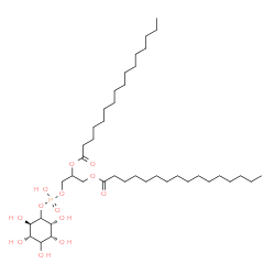 ChemSpider 2D Image | 3-[(Hydroxy{[(2R,3R,5S,6R)-2,3,4,5,6-pentahydroxycyclohexyl]oxy}phosphoryl)oxy]-1,2-propanediyl dihexadecanoate | C41H79O13P