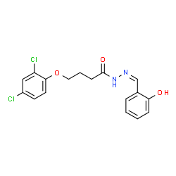 ChemSpider 2D Image | 4-(2,4-Dichlorophenoxy)-N'-[(Z)-(2-hydroxyphenyl)methylene]butanehydrazide | C17H16Cl2N2O3