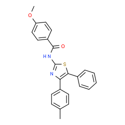 ChemSpider 2D Image | 4-Methoxy-N-[4-(4-methylphenyl)-5-phenyl-1,3-thiazol-2-yl]benzamide | C24H20N2O2S