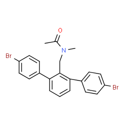 ChemSpider 2D Image | N-[(4,4''-Dibromo-1,1':3',1''-terphenyl-2'-yl)methyl]-N-methylacetamide | C22H19Br2NO