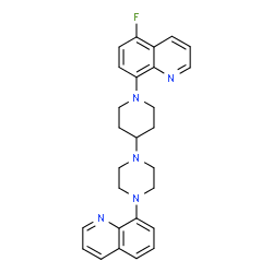 ChemSpider 2D Image | 5-Fluoro-8-{4-[4-(8-quinolinyl)-1-piperazinyl]-1-piperidinyl}quinoline | C27H28FN5