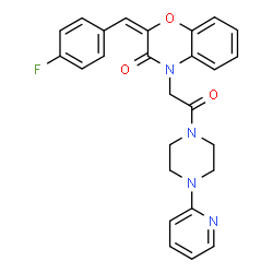 ChemSpider 2D Image | (2E)-2-(4-fluorobenzylidene)-4-[2-oxo-2-(4-pyridin-2-ylpiperazin-1-yl)ethyl]-2H-1,4-benzoxazin-3(4H)-one | C26H23FN4O3