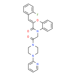 ChemSpider 2D Image | (2Z)-2-(2-fluorobenzylidene)-4-[2-oxo-2-(4-pyridin-2-ylpiperazin-1-yl)ethyl]-2H-1,4-benzoxazin-3(4H)-one | C26H23FN4O3