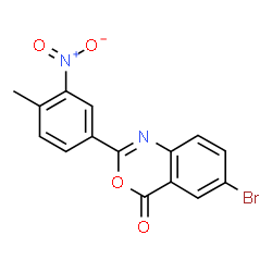 ChemSpider 2D Image | 6-Bromo-2-(4-methyl-3-nitrophenyl)-4H-3,1-benzoxazin-4-one | C15H9BrN2O4