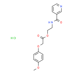 ChemSpider 2D Image | 2-[(3-Pyridinylcarbonyl)amino]ethyl (4-methoxyphenoxy)acetate hydrochloride (1:1) | C17H19ClN2O5