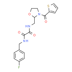 ChemSpider 2D Image | N-(4-Fluorobenzyl)-N'-{[3-(2-thienylcarbonyl)-1,3-oxazolidin-2-yl]methyl}ethanediamide | C18H18FN3O4S