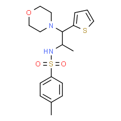 ChemSpider 2D Image | 4-Methyl-N-[1-(4-morpholinyl)-1-(2-thienyl)-2-propanyl]benzenesulfonamide | C18H24N2O3S2