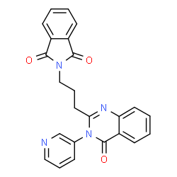 ChemSpider 2D Image | 2-{3-[4-Oxo-3-(3-pyridinyl)-3,4-dihydro-2-quinazolinyl]propyl}-1H-isoindole-1,3(2H)-dione | C24H18N4O3