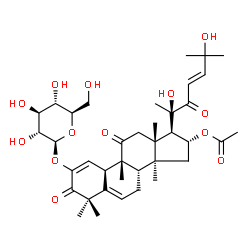 ChemSpider 2D Image | (4R,9beta,16alpha,23E)-2-(beta-D-Glucopyranosyloxy)-20,25-dihydroxy-9,10,14-trimethyl-1,11,22-trioxo-4,9-cyclo-9,10-secocholesta-2,5,23-trien-16-yl acetate | C38H54O13