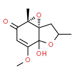 ChemSpider 2D Image | (1aS,7aR)-4a-Hydroxy-5-methoxy-3,7a-dimethyl-2,3-dihydro-4aH-oxireno[d][1]benzofuran-7(7aH)-one | C11H14O5