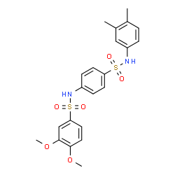 ChemSpider 2D Image | N-{4-[(3,4-Dimethylphenyl)sulfamoyl]phenyl}-3,4-dimethoxybenzenesulfonamide | C22H24N2O6S2