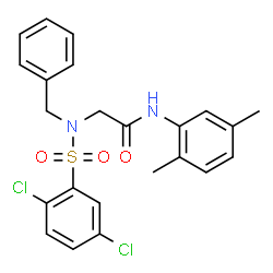 ChemSpider 2D Image | N~2~-Benzyl-N~2~-[(2,5-dichlorophenyl)sulfonyl]-N-(2,5-dimethylphenyl)glycinamide | C23H22Cl2N2O3S