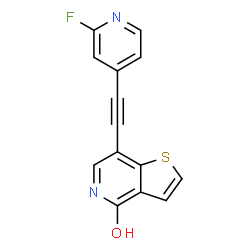 ChemSpider 2D Image | 7-[(2-Fluoro-4-pyridinyl)ethynyl]thieno[3,2-c]pyridin-4-ol | C14H7FN2OS