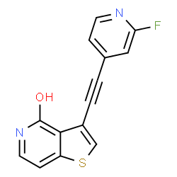 ChemSpider 2D Image | 3-[(2-Fluoro-4-pyridinyl)ethynyl]thieno[3,2-c]pyridin-4-ol | C14H7FN2OS