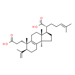 ChemSpider 2D Image | (2R)-2-[(3R,3aR,6S,7S,9bR)-6-(2-Carboxyethyl)-7-isopropenyl-3a,6,9b-trimethyl-2,3,3a,4,5,6,7,8,9,9b-decahydro-1H-cyclopenta[a]naphthalen-3-yl]-6-methyl-5-heptenoic acid | C30H46O4