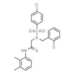 ChemSpider 2D Image | N~2~-(2-Chlorobenzyl)-N~2~-[(4-chlorophenyl)sulfonyl]-N-(2,3-dimethylphenyl)glycinamide | C23H22Cl2N2O3S