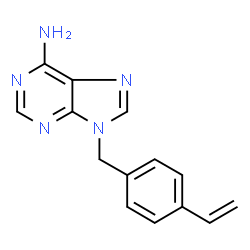 ChemSpider 2D Image | 9-[(4-vinylphenyl)methyl]purin-6-amine | C14H13N5