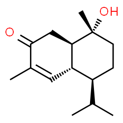 ChemSpider 2D Image | (4aR,5S,8R,8aR)-8-Hydroxy-5-isopropyl-3,8-dimethyl-4a,5,6,7,8,8a-hexahydro-2(1H)-naphthalenone | C15H24O2