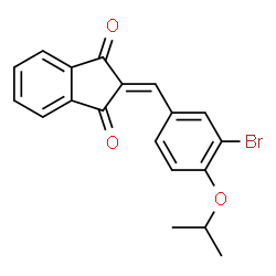 ChemSpider 2D Image | 2-(3-Bromo-4-isopropoxybenzylidene)-1H-indene-1,3(2H)-dione | C19H15BrO3