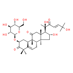 ChemSpider 2D Image | (2S,4R,9beta,16alpha,23E)-16,20,25-Trihydroxy-9,10,14-trimethyl-1,11,22-trioxo-4,9-cyclo-9,10-secocholesta-5,23-dien-2-yl beta-D-glucopyranoside | C36H54O12