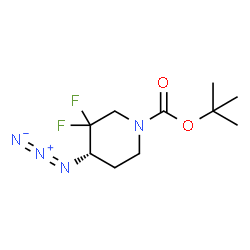 ChemSpider 2D Image | 2-Methyl-2-propanyl (4S)-4-azido-3,3-difluoro-1-piperidinecarboxylate | C10H16F2N4O2