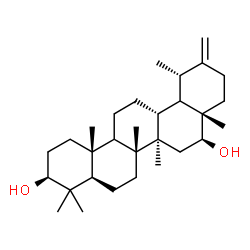 ChemSpider 2D Image | (3beta,9xi,16beta,18xi,19alpha)-Urs-20(30)-ene-3,16-diol | C30H50O2