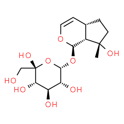 ChemSpider 2D Image | (2S,3S,4R,5R,6S)-2-(Hydroxymethyl)-6-{[(1R,4aS,7S,7aR)-7-hydroxy-7-methyl-1,4a,5,6,7,7a-hexahydrocyclopenta[c]pyran-1-yl]oxy}tetrahydro-2H-pyran-2,3,4,5-tetrol (non-preferred name) | C15H24O9