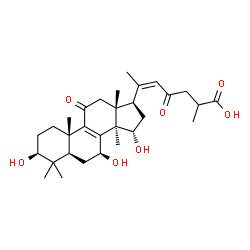 ChemSpider 2D Image | (3beta,7beta,15alpha,20Z)-3,7,15-Trihydroxy-11,23-dioxolanosta-8,20(22)-dien-26-oic acid | C30H44O7
