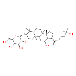 ChemSpider 2D Image | (3beta,12beta,20Z)-12,25-Dihydroxydammar-20(22)-en-3-yl beta-D-glucopyranoside | C36H62O8